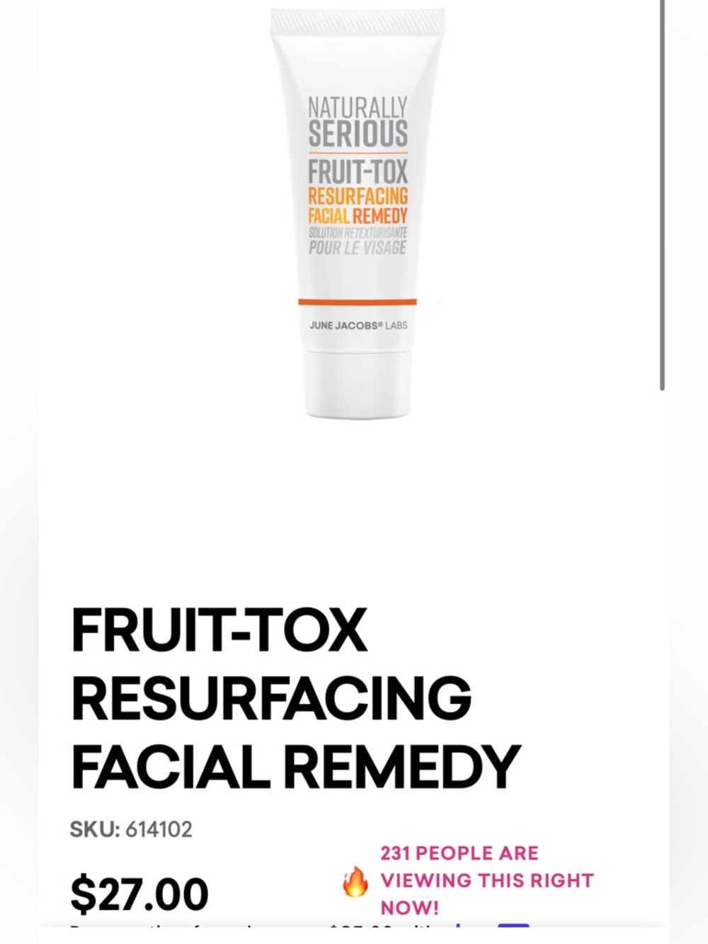 FRUIT-TOX
RESURFACING
FACIAL REMEDY
